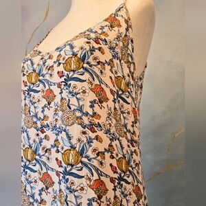NATURAL LIFE Multicolor Floral Poppies Dahlias Sun Dress NWOT S
